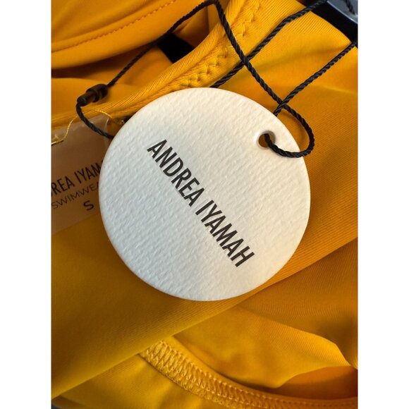 NWT Andrea Iyamah Tiaca One Piece Swimsuit In Marigold Yellow Cutout Size‎ S - Picture 6 of 12